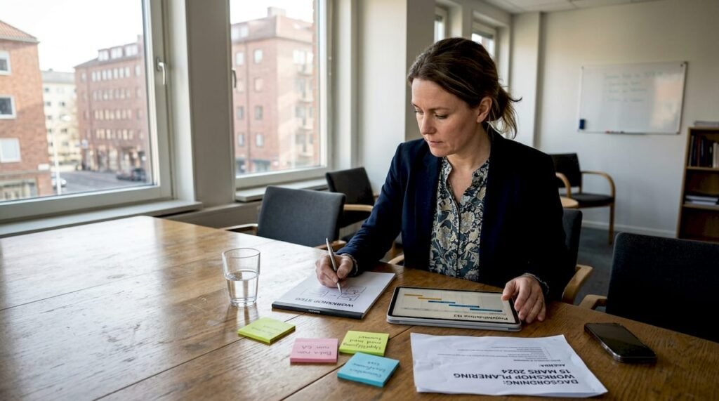 Projektledare förbereder workshop om digital strategi